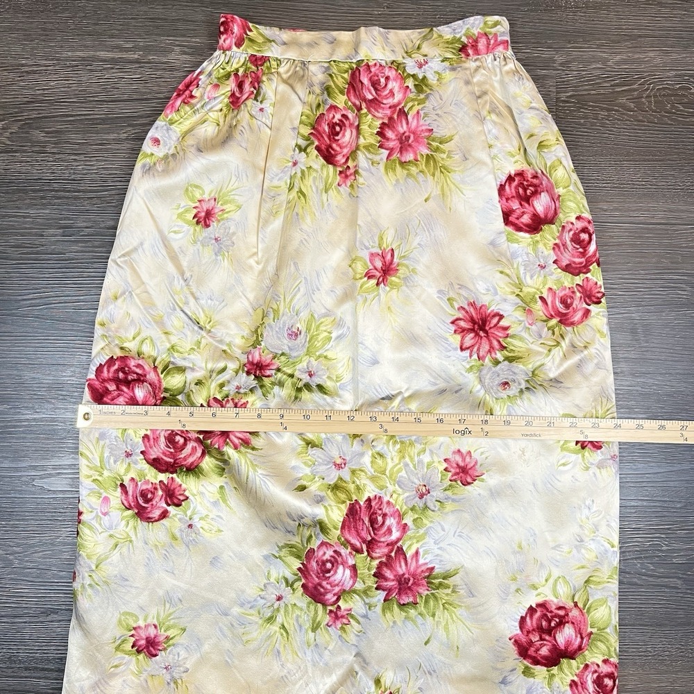 VTG Bergdorf Goodman Miss Bergdorf Floral Midi Skirt Romantic Cottagecore Rare - Picture 9 of 12